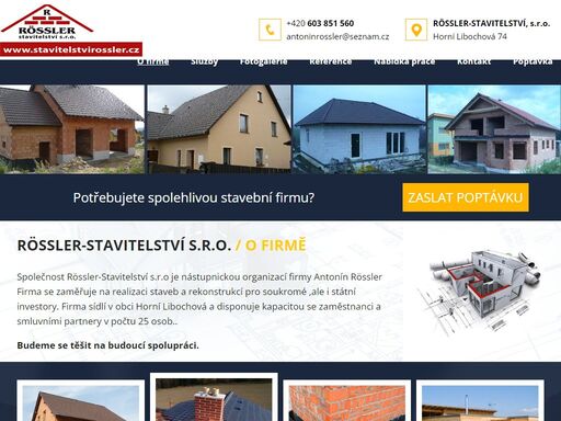 rössler, stavební výroba, stavebnictví, půdní vestavby, stavební práce, pokrývačské práce, suchá výstavba, obchodní činnost, zateplovací systémy