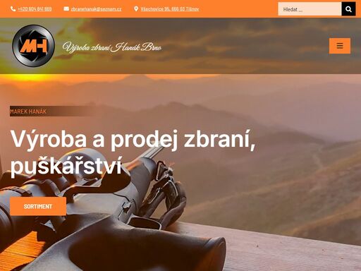 zakázková výroba kulovnic, kulobroků, kulových kozlic, kulových dvojáků, obojetnic a výměnných hlavní, oporavy, servis a náhradní díly zbraní.