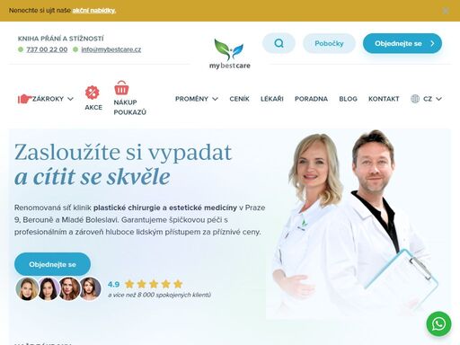 my best care - vyhledávaná síť klinik plastické chirurgie a estetické medicíny v praze, berouně a ml. boleslavi. renomovaní lékaři, špičková péče i ceny. ? 4.9