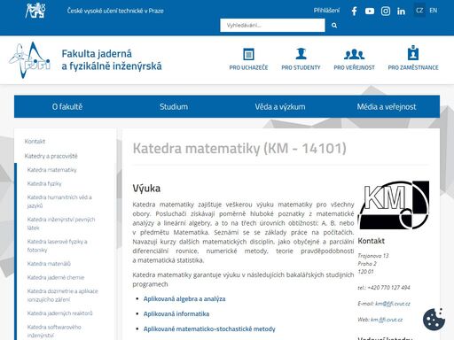 fakulta jaderná a fyzikálně inženýrská, české vysoké učení technické v praze