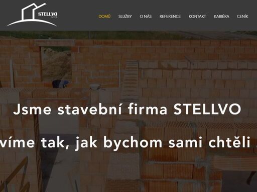 jsme stellvo - stavební firma nabízející kvalitní zednické práce a další služby pro soukromé klienty i veliké developerské projekty.
