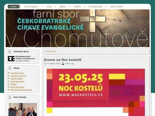 web chomutovského sboru českobratrské církve evangelické