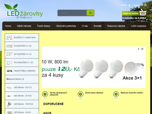 led žárovky jsou moderní a velmi úsporný způsob osvětlení. nabízíme  akční balíčky žárovek 3+1. led žárovky máme skladem.