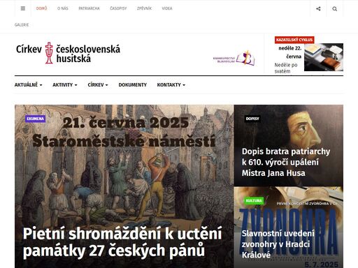 třetí největší křesťanská církev v české republice, oficiální stránky ústřední rady v praze