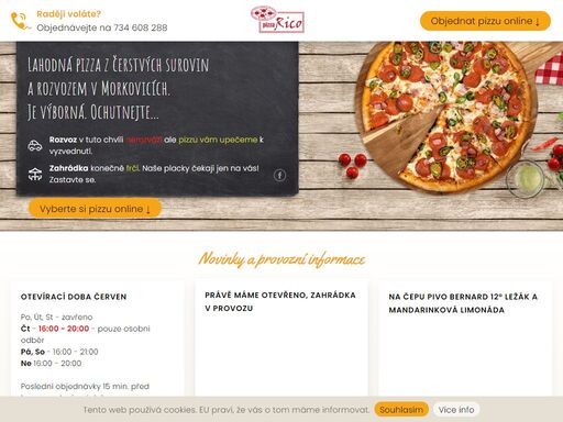 děláme lahodnou pizzu z čerstvých surovin v morkovicích. pizzu dovezeme až k vám domů. ochutnejte...
