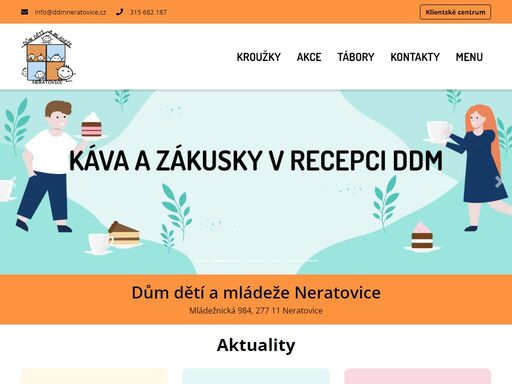 dům dětí a mládeže neratovice, příspěvková organizace.
na našich stránkách najdete informace o kroužcích, plánovaných akcích pro děti i dospělé.