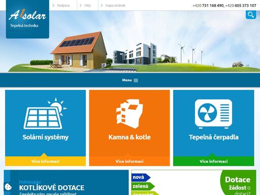 naše firma se zabývá ekologickým vytápěním a obnovitelnými zdroji energie. solární ohřev a tepelná čerpadla - informujte se!