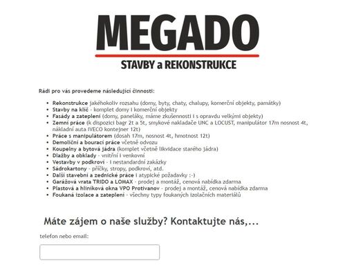 megado s.r.o. - stavby a rekonstrukce