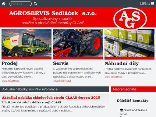prodej a servis zemědělské techniky