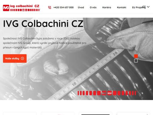 společnost ivg colbachini cz s.r.o. vyrábí gumové hadice použitelné pro přesun různých typů materiálu: prášek, granulát, plyn, tekutiny.