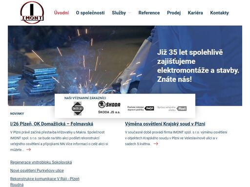 potřebujete najít spolehlivého partnera pro elektroinstalační práce, realizaci venkovního osvětlení, stavební či dokončovací práce nebo dopravu? imont!
