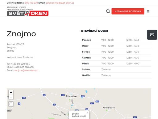 pobočka společnosti svět oken znojmo nabízí do konce měsíce se slevou plastová okna, plastové dveře, hliníková okna, hliníkové dveře, garážová vrata, balkóny a lodžie a stínící techniku.