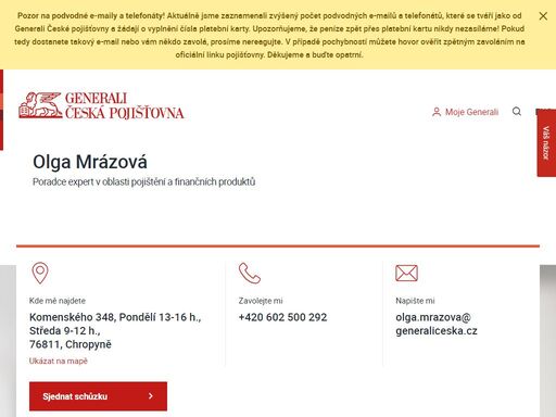 zjistěte kontakt na pojišťovacího poradce i přehled služeb, které vám může nabídnout.