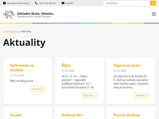 jsem poctivá hlinecká škola s;více jak padesátiletou tradicí nacházející se v;klidné části města.