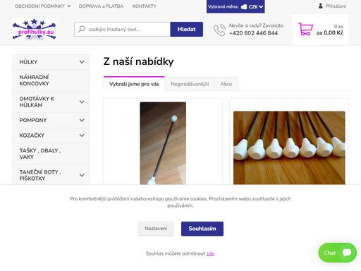 široký výběr profesionálních hůlek pro mažoretky, kozačky pro mažoretky, šaty, taneční boty, piškoty a příslušenství k hůlkám.