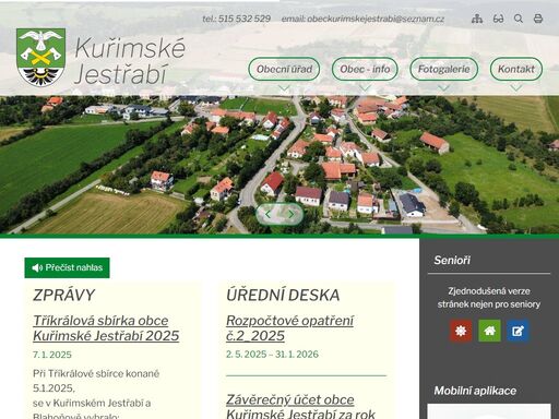 oficiální stránky obce kuřimské jestřabí
