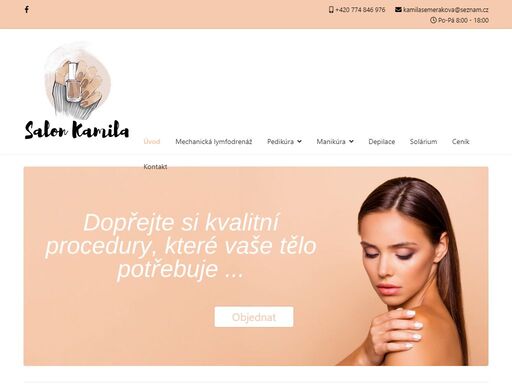 studio - kamila semeráková - 
přátelé zdravého životního stylu. mé studio bylo po několika letech sbírání zkušeností, založeno v roce 2004. realizuji v něm své mnohaleté zkušenosti v oblasti péče o tělo. kvalita mé práce je zajištěna odborností podloženou certifikáty a vzděláváním v tomto oboru.