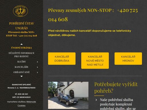 převozy zesnulých non-stop : +420 725 014 608