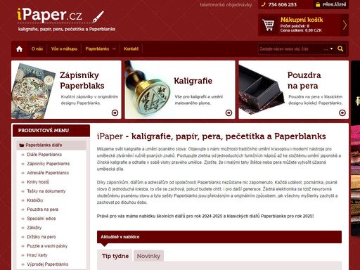 e-shop s diáři paperblanka a kaligrafií. v sortimentu jsou diáře paperblanks, kaligrafie, pečetítka, vosky, kaligrafické tuše, kaligrafická pera.