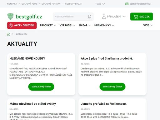 golfový obchod, který vždy drží ty nejzajímavější ceny na trhu. tradice přes 20 let. doprava zdarma při nákupu nad 1000 kč. ?