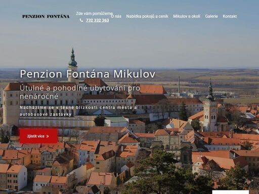 penzion fontána mikulov. nacházíme se v těsné blízkosti centra města a autobusové zastávky.