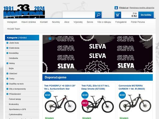 prodáváme on-line author, cannondale, giant, gt, kellys, liv, leader fox, merida, trek.  test
