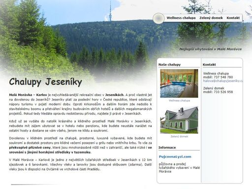jeďte letos na dovolenou na hory do nedotčené přírody jeseníků. dovolená na komfortně vybavené chalupě v horské obci malá morávka - karlov.