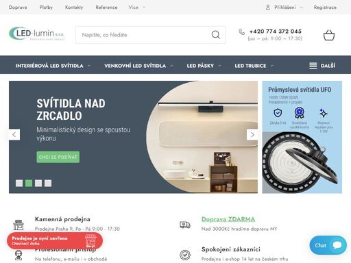 led světla a osvětlení pro domácnosti, kanceláře a průmysl. led světla, led panely, led žárovky a led reflektory pro úsporu energie.