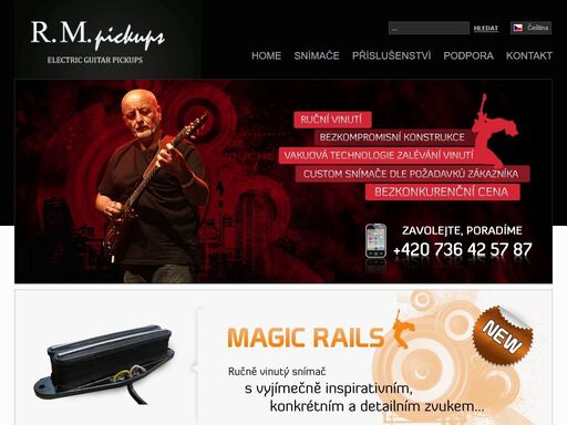 r. m. pickups, kytarové snímače, kabely, potenciometry