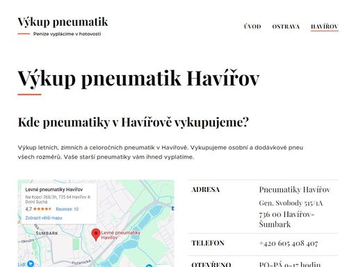výkup letních, zimních a celoročních pneumatik v havířově. vykupujeme osobní a dodávkové pneumatiky všech rozměrů. vaše starší pneu vám ihned vyplatíme.