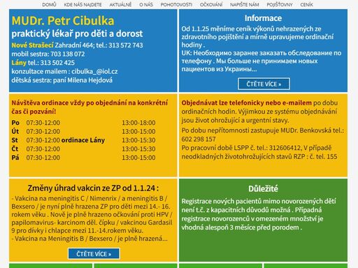 mudr. petr cibulka, praktický lékař pro děti a dorost, dětský lékař, pediatr nové strašecí lány, dětský doktor, dětská ordinace, ordinační hodiny