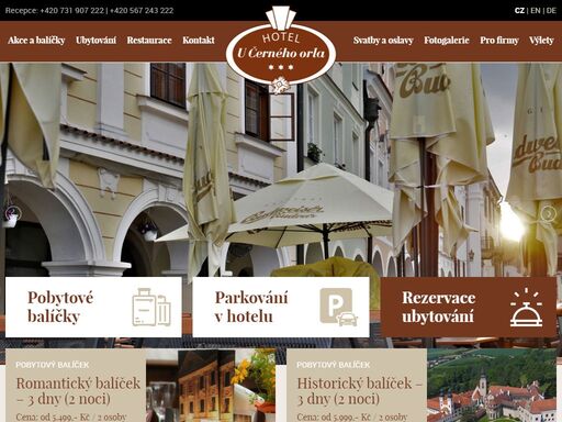 hotel u černého orla v telči nabízí ubytování přímo na historickém telčském náměstí zapsaném do seznamu světového kulturního dědictví unesco.
