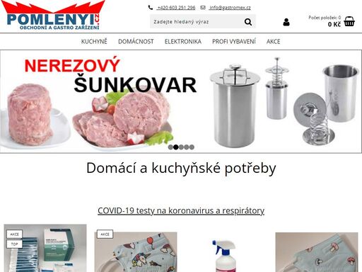 široký sortiment domácích a kuchyňských potřeb, vakuové pytle, šunkovary, rýžovary, produkty mediashop