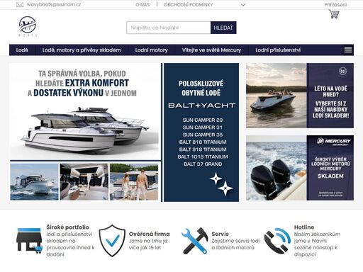homepage. vítejte ve wavy boats
společnost wavy boats s.r.o se zabývá prodejem exkluzivně zastoupených motorových člunů, rybářských polyethylénových a laminátových lodí, závěsných motorů, lodních vleků a širokou paletou příslušenství od lodních navigací lowrance, simrad, b&g, dále pak fendrů, lan, záchranných…