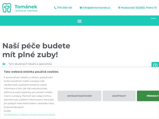 soukromá zubní ordinace, praha 10 - vršovice, tománek dentální centrum.