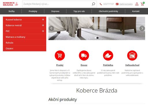prodej koberců v metráži, kusových koberců, pvc včetně dopravy, montáže a pokládky.