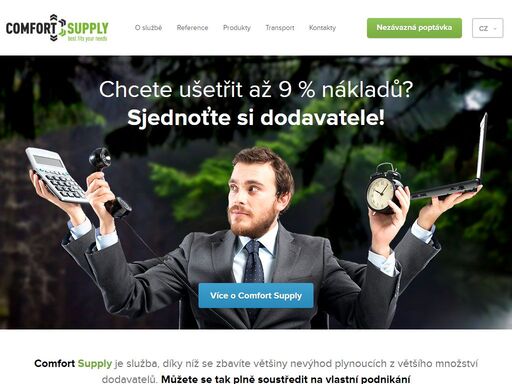 ušetřete až 9% provozních nákladů sjednocením svých dodavatelů! comfort supply dodá veškerý potřebný materiál najednou s nízkými náklady!