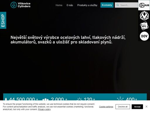 vítkovice cylinders a.s. - the world's largest manufacturer of steel cylinders, pressure tanks, accumulators, bundles, and storage systems for gas storage.