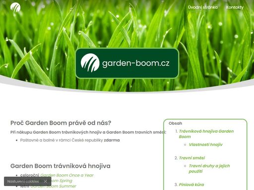 trávníková hnojiva garden boom, travní směsi garden boom, piniová kůra, sečky a aplikátory hnojiv. drobná zahradní technika vhodná k přesné aplikaci trávníkových hnojiv, travních směsí nejen značky garden boom včetně možnosti pískování