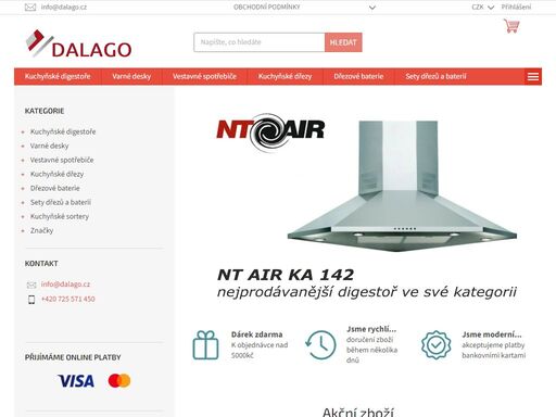homepage. dalago.cz - svět digestoří a dřezů
 
proč nakoupit právě u nás?

široký výběr digestoří, kuchyňských dřezů i dřezových baterií
10 let zkušeností v oboru - poradíme vám s výběrem
doprava zdarma pro objednávky nad 2 000 kč
dárek u objednávek nad 5 000 kč
individuální nabídka při koupi více produktů.
…