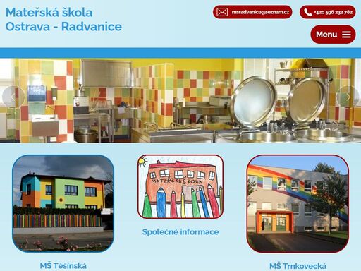 mateřská škola těšínská a mateřská škola trnkovecká z městského obvodu radvanice a bartovice. zaměřujeme se především na individuální přístup k dětem, jejich socializaci a vytvoření bezpečného a vstřícného prostředí pro děti a jejich rodiče.