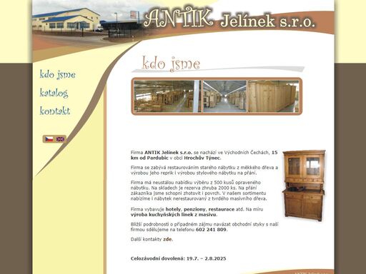 antik jelínek, stylový nábytek, starožitný nábytek, restaurovaný nábytek, vyroba nábytku na přání, hrochův týnec