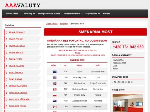směnárna most kaufland a firma euroexchange s.r.o. se zabývá směnárenskou činností a nabízí online kurzy včetně vip kurzovního lístku.