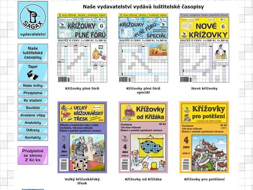 časopisy křížovek a sudoku vydavatelství sagax, s. r. o.