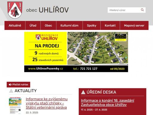 oficiální stránky obce uhlířov