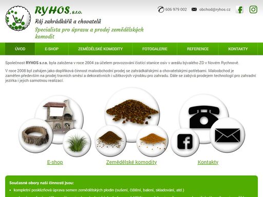 prodej chovatelských a zahrádkářských potřeb.