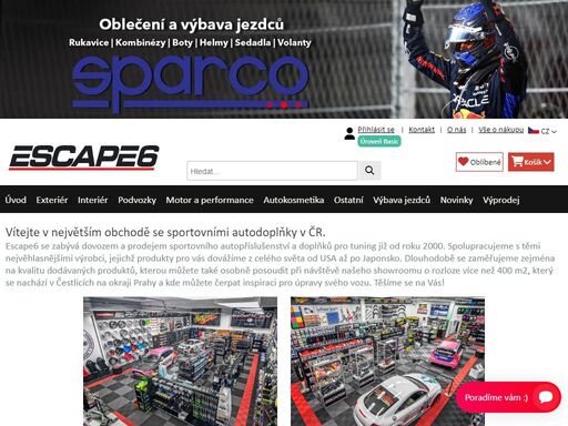 escape6, tuning, racing, performance, autokosmetika, detailing escape6 s.r.o., dovozce sportovního autopříslušenství a doplňků pro tuning