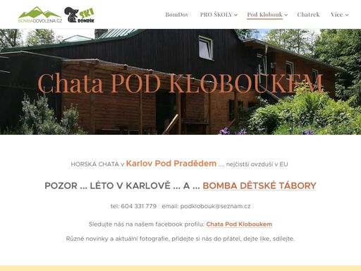 horská chata v karlově pod pradědem, těsná blízkost sjezdovek, v létě čistá horský krajina