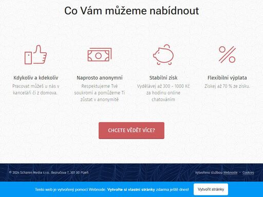 jsme livechat studio se sídlem v centru plzně. modelkám vyplácíme férové podíly za odvedenou práci. pracuje se pouze na zahraničních serverech bez přístupu českých klientů. modelkám zajišťujeme profesionální zázemí v samostatných pokojích s naprostým soukromím. nabízíme i práci z domova. modelku odborně zaučíme a co nejrychleji nasměrujeme k...