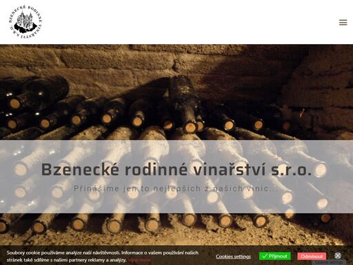 bzenecké rodinné vinařství s.r.o. přinášíme jen to nejlepších z našich vinic... vinařství judr. blanky ďurinové bylo založeno v roce 2001 v roce 2015 se transformovalo do společnosti bzenecké rodinné vinařství s.r.o. rodina vlastní vinice s celkovou rozlohou dva hektary v bzenecké trati psí hora, která má specifické mikroklima a příznivé podmínky pro přívlastková vína. kromě